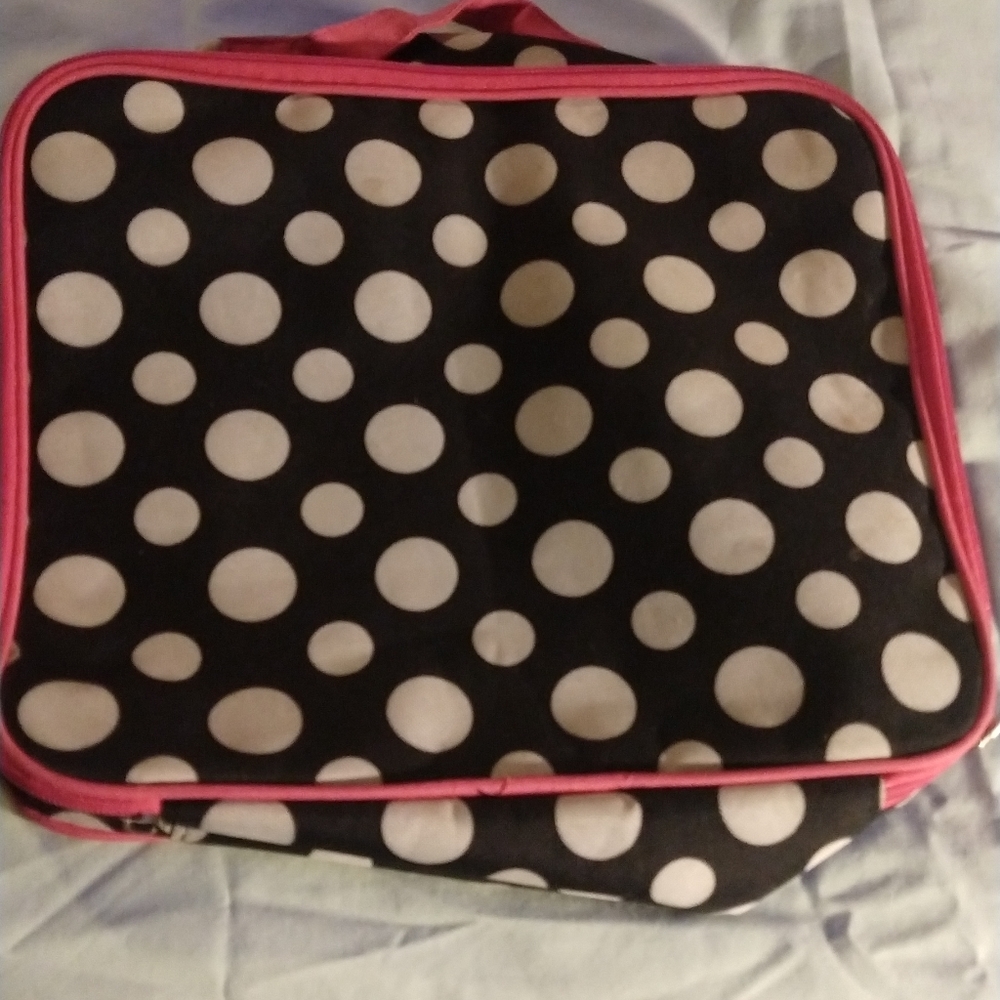 Black & Polka dotted Toiletry Bag